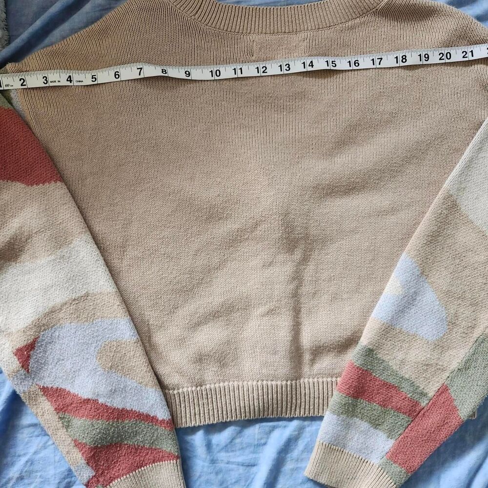 Hollister Multi-colored striped cardigan in cream and pink #cardigan - Picture 3 of 4
